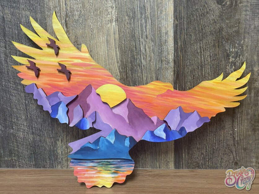 3D Eagle Sunset