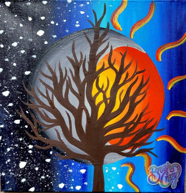 Sun and Moon Meet Tree