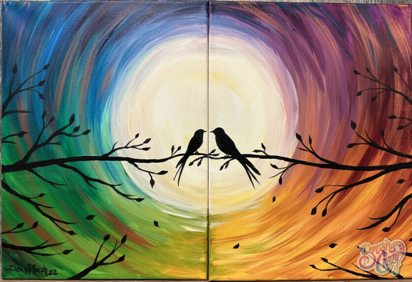 Moon Love Birds