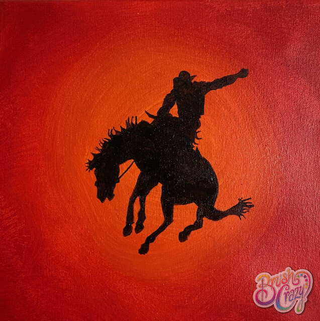 Bronc Rider on Red