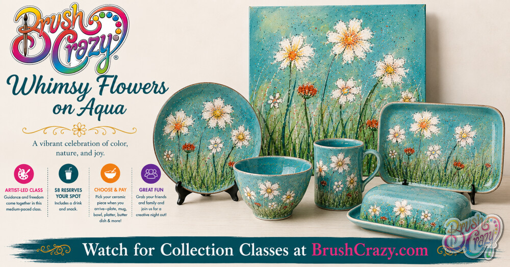 #1384 - Whimsy Flowers on Auqa
