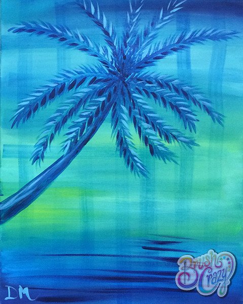 Palm Tree Peachy Beach Blue