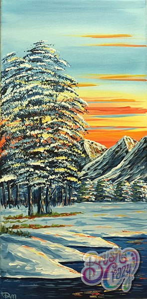 Sunrise Winter Mountain Scene