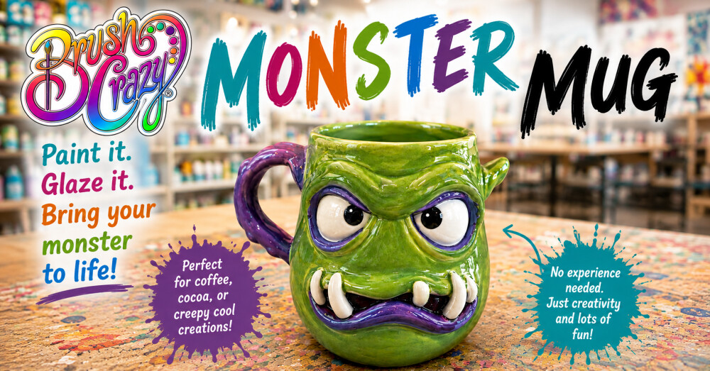 Monster Mug Ceramic Painting Workshop